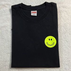 Supreme “Whatever” Short Sleeve T-Shirt in black with neon yellow logo, size M